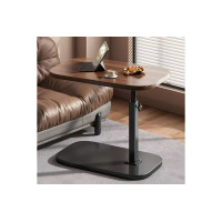 Овальний наддиванний столик 64201 із регульованою висотою 45–80 см, суцільною стільницею та металевою опорою, сучасний журнальний столик на одній ніжці для дому, спальні та офісу